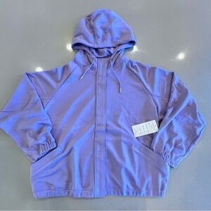 NWT Purple Hooded Athletic Bomber Style Zip Up Jacket with Pockets Sz 2X